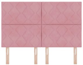Cabeceira LED Rosa com Design de Blocos de Diamante 160 cm
