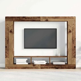 Armário de TV Montado na Parede Madeira Velha 152x22x113 cm