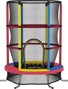 HOMCOM Trampolim Infantil Ø160 cm Trampolim para Crianças de 3-6 Anos com Rede de Segurança Pernas em Forma de L Multicolor | Aosom Portugal