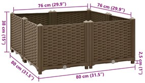 Canteiro elevado 80x80x38 cm polipropileno