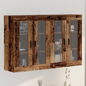 vidaXL Gabinetes Montados na Parede 2 pcs Madeira Velha 69.5x34x90 cm Madeira de Engenharia