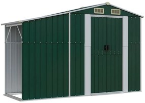 Abrigo de jardim 277x192,5x179 cm aço galvanizado verde