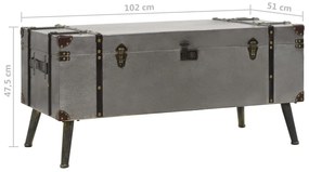 Mesa de centro em MDF e alumínio 102x51x47,5 cm