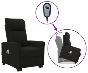 vidaXL Poltrona de massagens elevatória tecido preto
