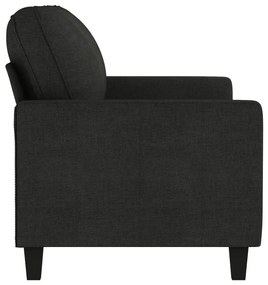 Sofá de 2 lugares tecido 140 cm preto