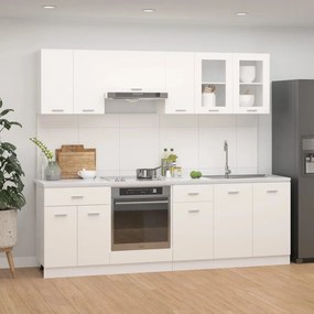 8 pcs conjunto armários de cozinha derivados de madeira branco