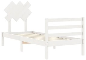 Estrutura de cama com cabeceira 90x200 cm madeira maciça