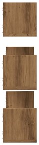 Prateleiras de parede 3pcs derivados madeira carvalho artisiano