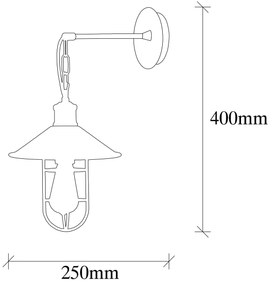 Candeeiro de Parede Ayazma – Preto – Diâmetro 25 cm, Altura 40 cm
