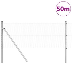 Cerca Hexagonal vidaXL 0,6x50 m Aço Galvanizado