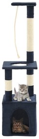 vidaXL Árvore p/ gatos c/ postes arranhadores sisal 109 cm azul escuro