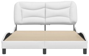 Estrutura cama c/ cabeceira couro artificial 140x190 cm branco