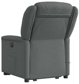 Poltrona elétrica elevatória massagens tecido cinzento-escuro