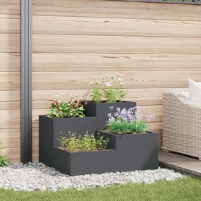 Jardineira vidaXL 100x100x60 cm Aço Antracite