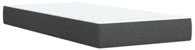 Cama com molas/colchão 90x190 cm tecido cinza-escuro
