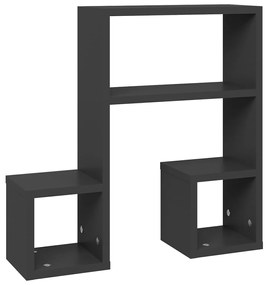 Estantes de parede 2 pcs derivados de madeira cinzento