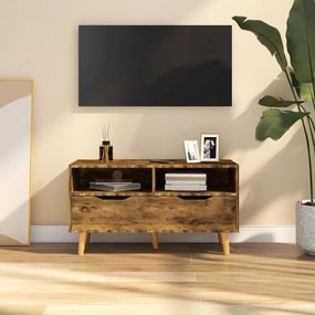 vidaXL Móvel de TV 90x40x48,5 cm derivados de madeira carvalho fumado
