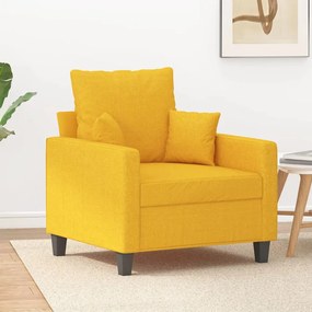vidaXL Poltrona 60 cm tecido amarelo-claro