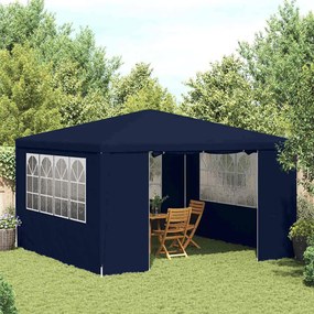vidaXL Tenda festas profissional c/ paredes laterais 4x4m 90g/m² azul