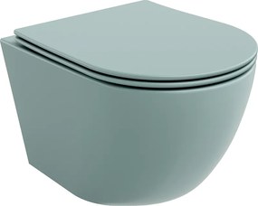 Mexen Lena sanitário wc Rimless com tábua de fecho suave slim, duroplasto, verde claro mate - 30224048