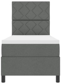 Cama Box Spring com Colchão Cinza Escuro 80x200 cm Tecido