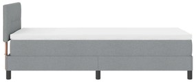 Cama Box Spring com Colchão Cinza Claro 100x200 cm Tecido