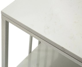 MESA DE CENTRO KAYSERI 90X60X45 CM PRATA E BRANCO