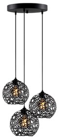 Candeeiro de Teto Fellini – Preto – Diâmetro 65 cm, Altura 117 cm