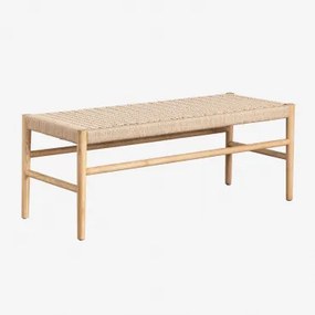 Banco 120 Cm Em Madeira De Carvalho E Corda Trançada Mara Madeira Natural - Sklum