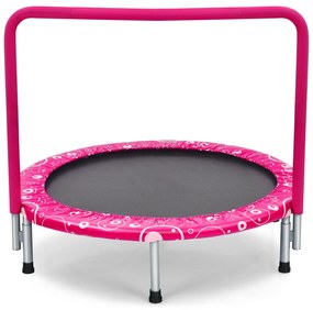 Trampolim dobrável para exercícios de 40 polegadas com bolsa de transporte de corrimão de 4 níveis - Azul