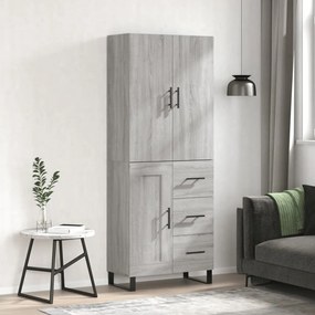 vidaXL Armário alto 69,5x34x180 cm derivados de madeira sonoma cinza