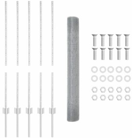 Conjunto de Cerca para Jardim Conjunto de 2 Aço Galvanizado