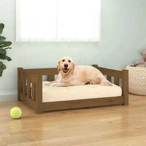 vidaXL Cama para cães75,5x55,5x28cm madeirade pinho maciça castanhomel