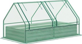 Outsunny Floreira Exterior Grande com Mini Estufa com Base Aberta para Jardim Terraço Varanda 185x95x92 cm Cinzento e Verde | Aosom Portugal
