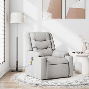 Cadeira de massagem reclinável tecido cinzento