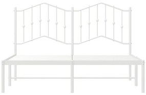 Estrutura de cama com cabeceira 135x190 cm metal branco