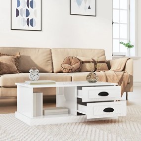 Mesa de centro 90x50x35 cm derivados madeira branco brilhante