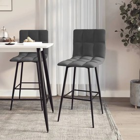 vidaXL Bancos de bar 2 pcs veludo cinzento-escuro