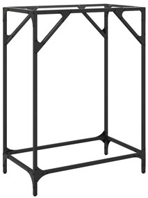 Mesa consola c/ tampo em vidro transparente 60x35x81 cm aço