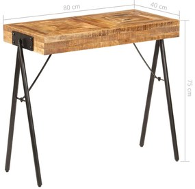 Mesa consola madeira de mangueira maciça 80x40x75 cm