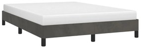 Estrutura de cama sem colchão 140x200 cm veludo cinzento-escuro