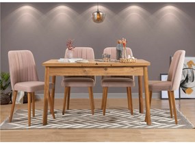 Conjunto de Mesa de Jantar Extensível Santiago – Pinho Atlântico – Mes