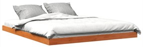Estrutura de cama 160x200 cm madeira pinho maciça castanho cera
