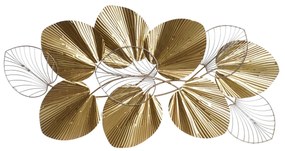 Decoração de Parede DKD Home Decor Dourado Metal Folha de planta (100 x 5,5 x 51 cm)