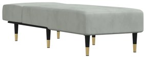 Chaise longue veludo cinzento-claro