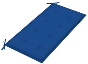 Banco de jardim c/ almofadão azul real 112 cm teca maciça