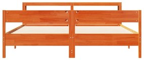 Cama sem colchão 200x200 cm pinho maciço castanho-mel