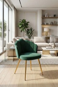 Cadeira Blume Gold Veludo - Verde