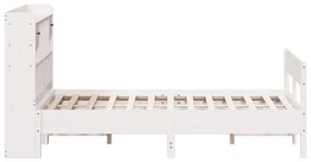 Cama com estante sem colchão 160x200 cm pinho maciço branco