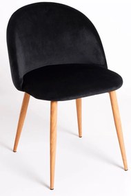 Pack 6 Cadeiras Vint Veludo - Preto